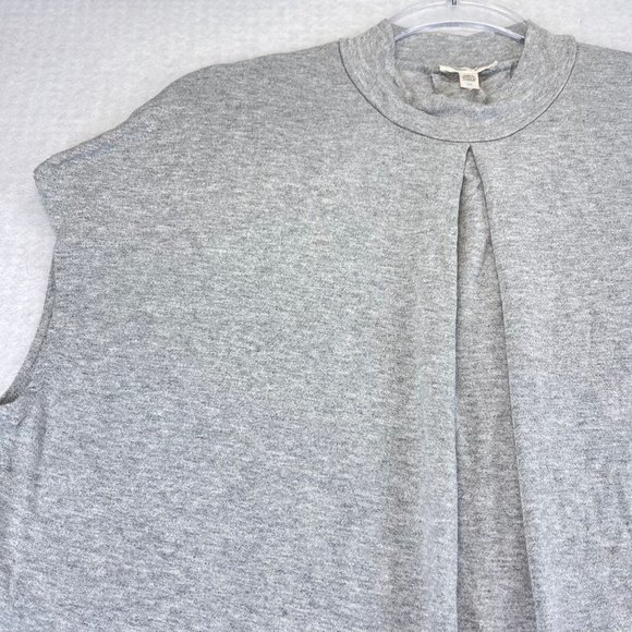 ANTHROPOLOGIE SILENCE + NOISE Womens M Gray Mock Neck Sleeveless Blouse - Picture 2 of 9